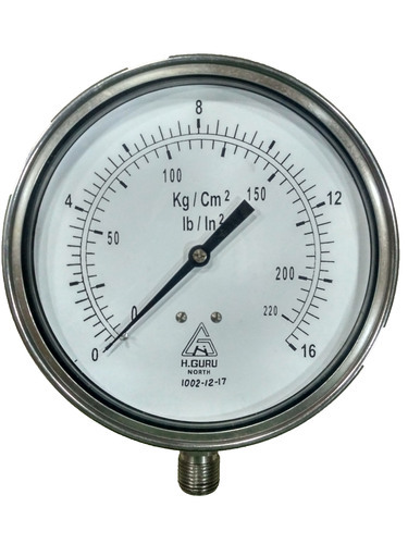 Hguru all-SS pressure gauge, back/bottom mount