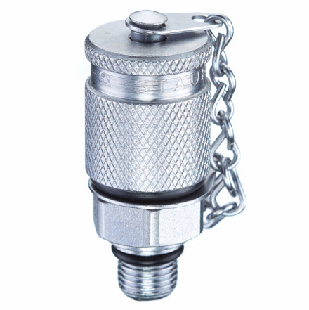 Hydraulic quick-release coupling with dust cap