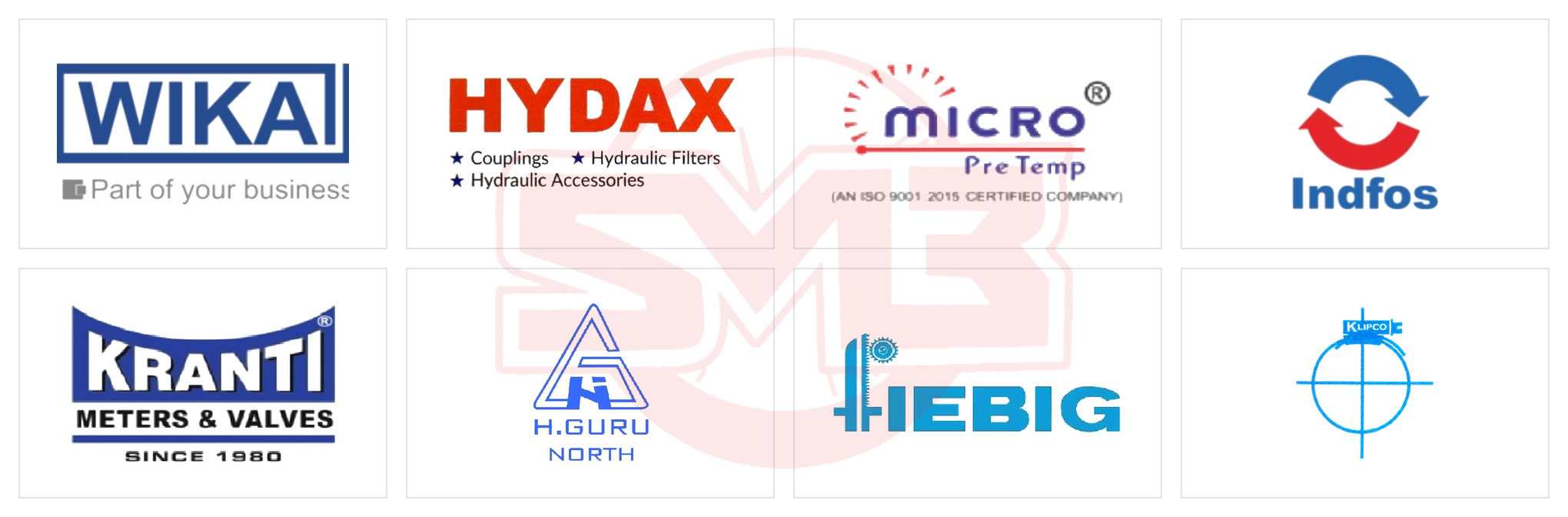 Brands we supply: WIKA, Hydax, MicroPretemp, Indfos, Kranti, H.Guru, Fiebig and Klipco